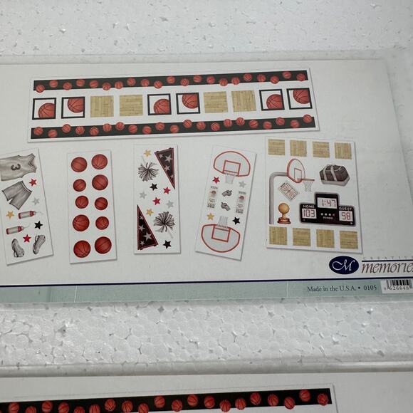 Creative Memories Basketball Stickers Lot of 2 Scrapbooking Sports New - Picture 3 of 5